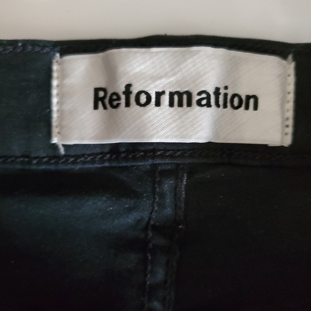 Reformation High & Skinny Cropped Black Jeans Rocker Boho High Waisted NWOT - Picture 5 of 6